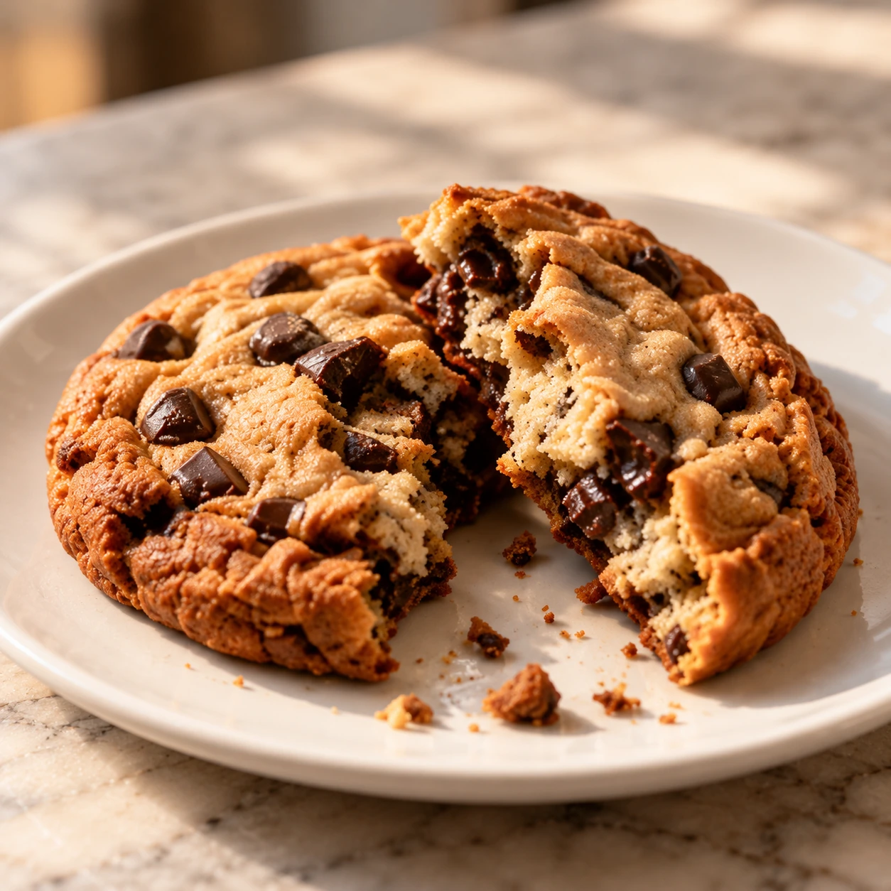 Illustrative chocolate chip cookie